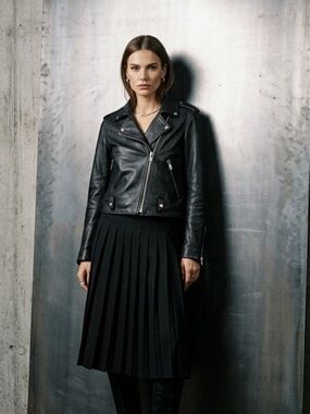 Carmar Black Leather Asymmetric Moto Jacket